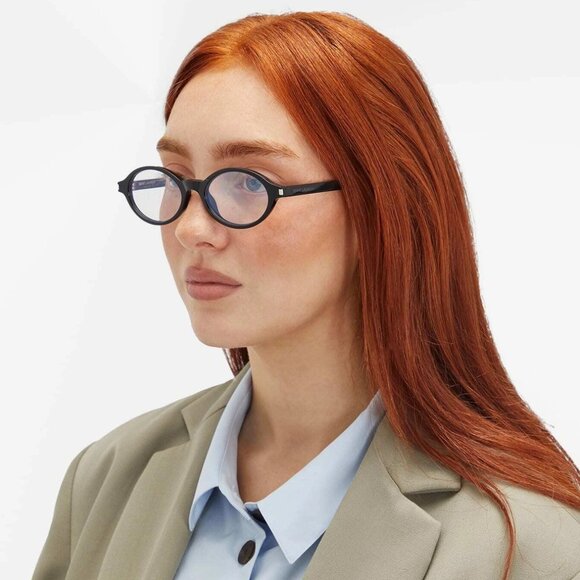 BRAND NEW Saint Laurent SL751 JEANNE OPT 001 Black Demo Oval Women Eyeglasses - Picture 11 of 11